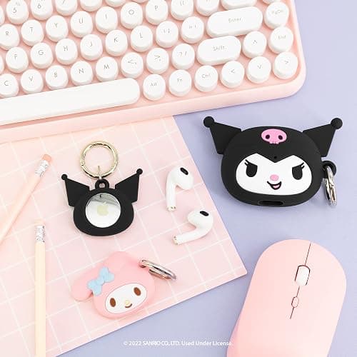 iFace Hello Kitty & Friends Cute Case [ Compatible with AirPods 3rd Gen. only, Not for Pro3] - Silicone Protective Cover [Carabiner Clip Included] [Wireless Charging Compatible Cover] - Kuromi thumbnail 7