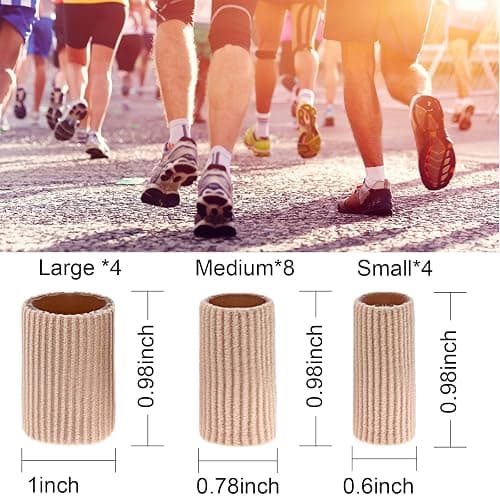 Blulu 16 Pcs Toe Cushion Tube Sleeves Soft Gel Corn Pad Protectors for Cushions Corns, Blisters, Calluses, Toes and Fingers thumbnail 2