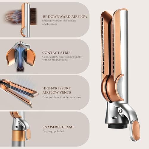 SAZIKA Airflow Attachment for Dyson Airwrap Styler, Nozzles Attachment Smooth Hair Style with Less Damage and Breakage for Dyson Airwrap HS01 HS05 HS08 Copper thumbnail 4