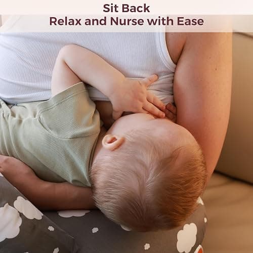 Momcozy Nursing Pillow for Breastfeeding, Original Plus Size Breastfeeding Pillows for More Support for Mom and Baby, with Adjustable Waist Strap and Removable Cotton Cover, Grey thumbnail 7