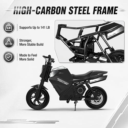 E11EVEN ADV250S Kids Electric Mini Bike, 350W Peak, 25.2V, Ages 5+ | 350W Peak Brushless Hub Motor | 25.2V Max-Charge 5.2Ah Battery | 140 lb Max Load thumbnail 6