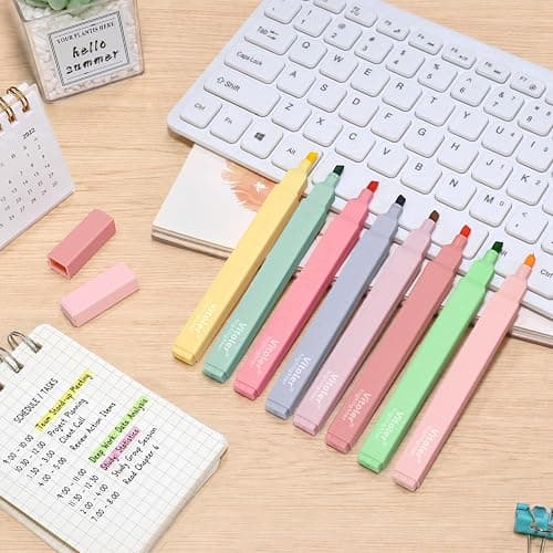 Piochoo Highlighters,8Pcs,Pastel Chisel Tip Bible Highlighter No Bleed | Highlighters Assorted Colors,Soft Tip,Fast Dry,for Highlighting,Underlining Bible Journaling,Back to School Supplies thumbnail 2