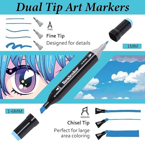 120 Alcohol Markers Set,Dual Tip Art Markers for Adult Coloring, Alcohol Marker Set for Drawing,Coloring,Sketching,Card Making,Illustration, Ideal for Artists, Designers & Crafters thumbnail 2