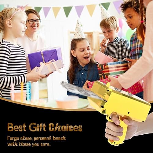 Money Gun Shooter – RUVINCE Gold Money Gun for Movies That Look Real, Prop Gun Make it Rain, Handheld Cash Gun for Game Movies Party thumbnail 4