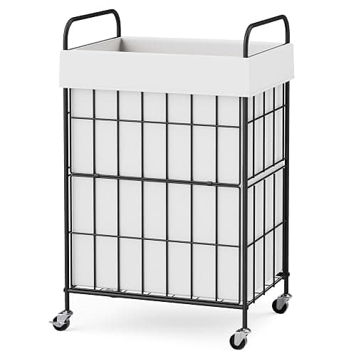 Laundry Hamper with Wheels, 90L Laundry Basket with Handle, Laundry Sorter with Removable Liner Bag - Image 1