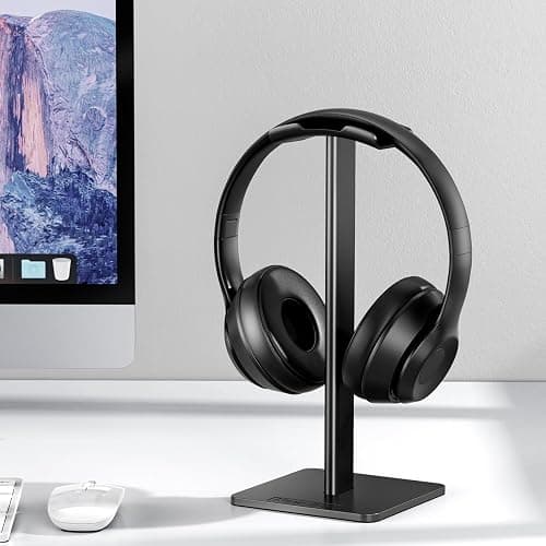 New Bee Headphone Stand Headset Stand Headphone Holder Universal Aluminum Gaming Headset Holder Earphone Display Earbuds Mount For All Headphones (Black) thumbnail 6