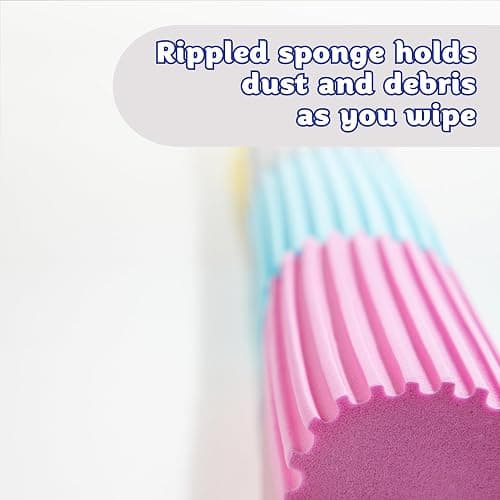 Scrub Daddy Damp Duster, Multipurpose Dusters for Cleaning - Wooden & Venetian Blind Cleaner Tool, Ridged Wet Dust Sponge for Skirting Board, Radiator, Blinds & Mirrors, Home Cleaning Products, Pink thumbnail 3