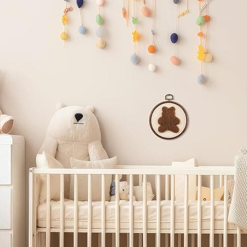 Chunful Felted Bear Nursery Wall Decor Cute Wall Art Decorative Artwork for Nursery Themes Bathroom Living Room Classroom Home Decoration thumbnail 7