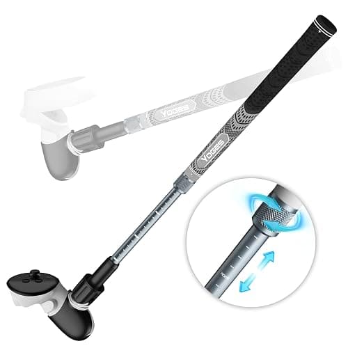 YOGES Adjustable Length VR Golf Club Handle for Meta Quest 3S/Quest 3/Oculus Quest 2, 90 Degree Virtual Reality Baseball Controller Attachment, Simulator Real Golf Game (ONLY for Right Controller) - Image 1