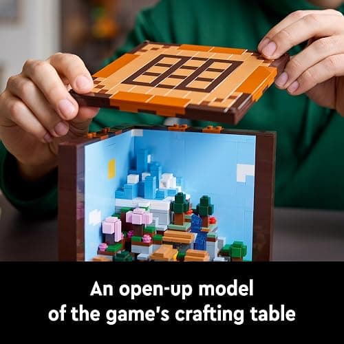 LEGO Minecraft The Crafting Table, Collectible Video Game Building Set with Minecraft Figures, Mobs and Biomes, 15 Year Anniversary Model, Build and Display Minecraft Gift for Adults, 21265 thumbnail 3