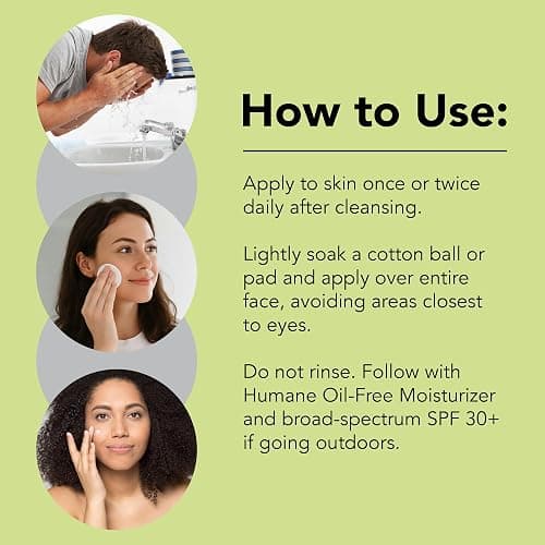 Humane Clarifying Toner for Face - 2% BHA Liquid Salicylic Acid - Pore Minimizer and Face Exfoliator - Gentle for All Skin Types - Removes Excess Oil, Dead Skin Cells, and Grime - 4 Ounce thumbnail 4