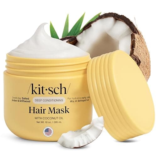 Kitsch Deep Conditioning Hair Mask – Moisturizing Hair Mask for Damaged Hair with Coconut Oil – Hydrating, Strengthening & Frizz-Reducing Hair Care Treatment for Curly, Coily & All Hair Types - 10 oz - Image 1