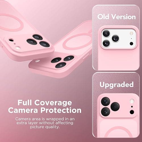 CAPRARO Magnetic for iPhone 17 Pro Case, Upgraded [Full Camera Protection] [Compatible with MagSafe] Protective Translucent Matte Women Girl Phone Case Cover, Peach Pink thumbnail 7