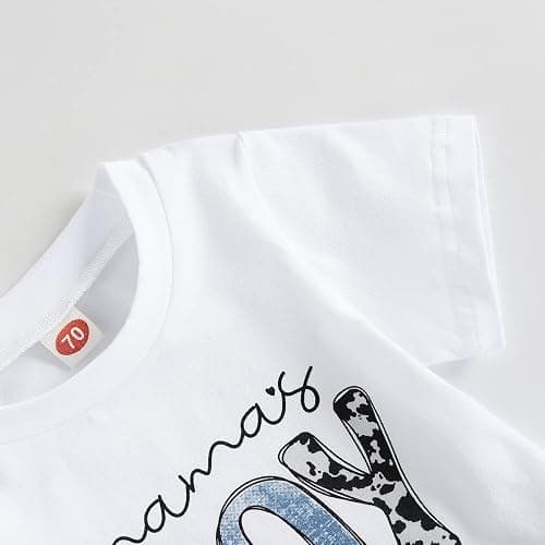 Toddler Baby Boy Summer Clothes Mamas Little Boy Short Sleeve T Shirt Tops Infant Rolled Stretch Shorts Set thumbnail 5