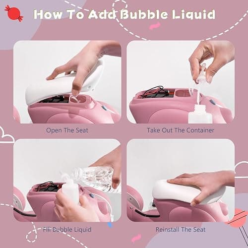 JoyRydz 6V Electric Baby Balance Bike with Bubble Machine,4 in 1 Toddler Balance Bike w/Remote Control for 1 Year Old Boys Girls Kids Bubble Bike Ride on Toys w/Powered Motor,Music,LED Lights (Pink) thumbnail 7