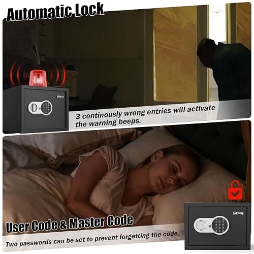 [ 1.2 Cu.ft. ]PATRON Fireproof Safe for Home,Digital Security Home Cabinet Safes for Money Cash Documents,Safe Box with Electronic Keypad,Removable Shelf for Office Business 1.2 Cu.ft. thumbnail 5