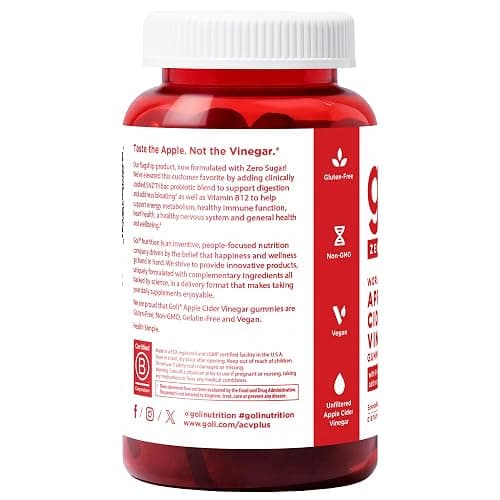Goli Zero Sugar Trio- World's First 3-in-1 Pre, Post, Probiotic, Apple Cider Vinegar with Vitamin B12 and Probiotics, Ashwagandha & L-Theanine, Vitamin D gummies. Vegan, Gelatin & Gluten-Free, Non-GMO thumbnail 3