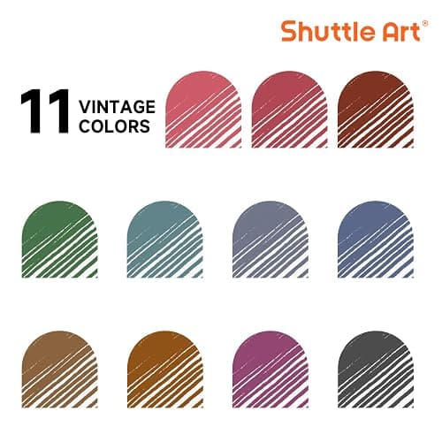 Shuttle Art Colored Retractable Gel Pens, 11 Unique Dark Vintage Ink Colors, Cute Pens 0.7mm Medium Point Quick Drying for Writing Drawing Journaling Note Taking School Office Home thumbnail 3