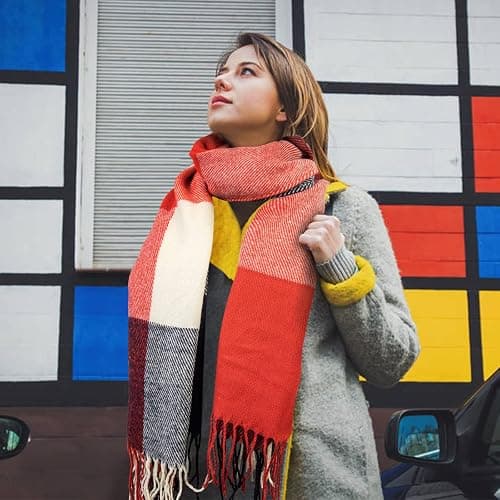 Loritta Womens Scarf Fashion Long Plaid Shawls Wraps Big Grid Winter Warm Lattice Large Scarves Gifts thumbnail 5