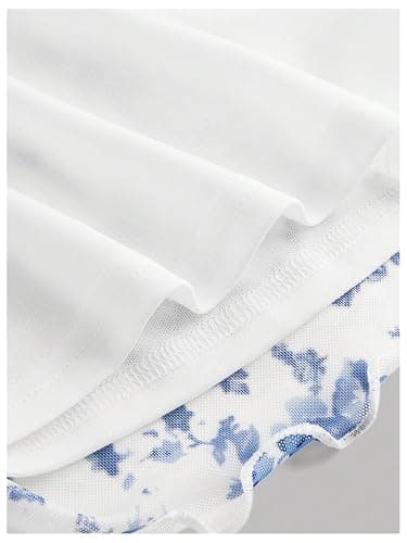 Floerns Girl's Floral Print Spaghetti Strap Sundress Square Neck Ruched Cami Dress thumbnail 3