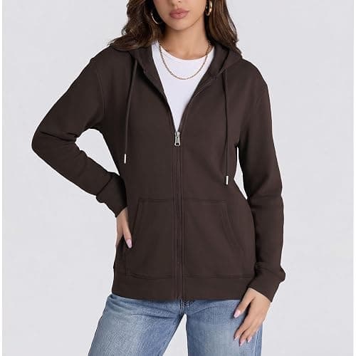 Witsmile Zip Up Hoodie Women Oversized Hooded Sweatshirt Soft Knit Jacket Loose Casual Fall Outfits Trendy Clothes 2026 thumbnail 3