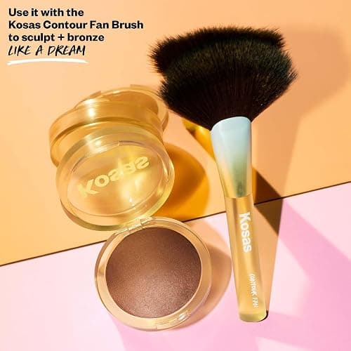 Kosas Sun Show Glowy Warmth Baked Bronzer - Contouring Powder for Cheekbones, Nose & Jawline - Enriched with Concentrated Fatty Acids - Talc-Free, Vegan & Hypoallergenic - Escape thumbnail 5