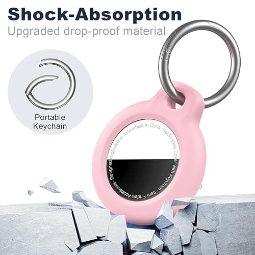 MOLOSLEEVE Case for AirTag 2nd Gen (2026) & 1st Gen, Shockproof Holder Anti-Scratch Protective Cover for Air Tags, Men's Women's Keyrings & Keychains for Keys, Luggage, Bags, Blossom Pink thumbnail 5