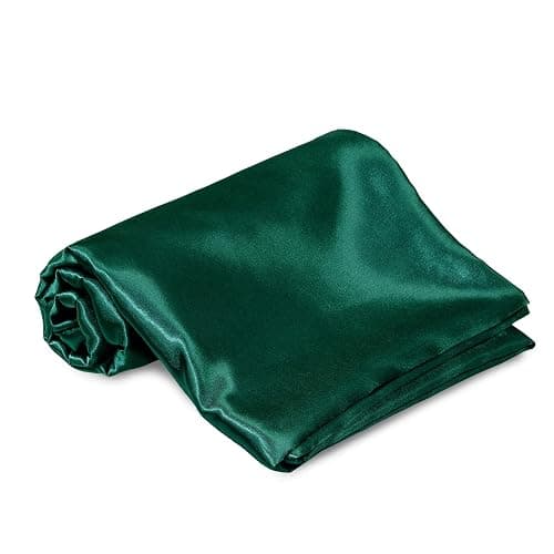 Homiest Blackish Green Satin Flat Sheet, Twin Silky Bed Top Sheet Only | Pure Polyester With Lustrous Finish, Protects Hair And Reduces Facial Wrinkles, Fade And Wrinkle Resistant, Machine Washable thumbnail 3