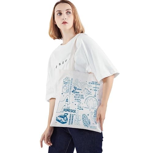 WZMPA Stick Season Musical Tote Bag Singer Album Gift Singer Tour Concert Reusable Grocery Bags Singer Merchandise thumbnail 5