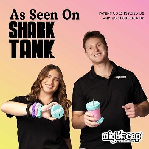 NightCap Drink Cover Scrunchie, Anti Spiking Drink Protector, Reusable Cup Cover for Bars, Festivals, Concerts, College Parties & Travel, Hidden Drink Safety Cover for Women, Shark Tank, Hair Tie thumbnail 3
