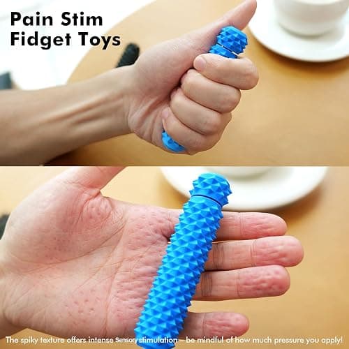 LESONG Pain Fidget Toys for Adults: Rotating Spiky Grippie for Sensory Input - Pain Stim Fidget Toys for Stress ADHD Autism Office Travel Classroom - Novelty Gifts Road Trip Activities (2 Pack) thumbnail 4