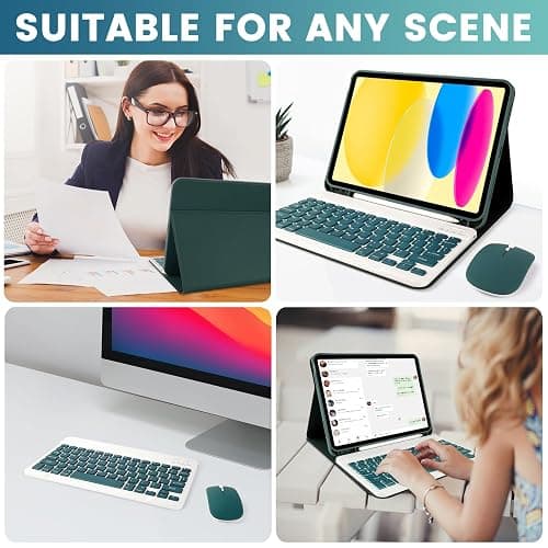 LAMA Keyboard Case with Mouse for iPad (A16) 11th Gen 2025 /10th Gen 2022, Magnetic Case with Keyboard for iPad 11-inch (A16) / 10.9-inch 10th Generation, Thin & Light Cover with Pencil Holder,DGN thumbnail 3