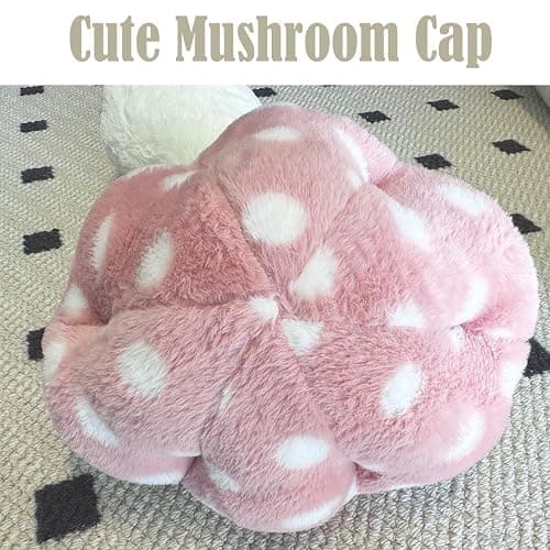 Hofun4U Mushroom Plush Pillow - 30 inch Mushroom Shaped Stuffed Long Pillow - Mushroom Stuffed Pillow - Christmas Birthday Sofa Home Decoration (Pink) - 30 inch - Pink thumbnail 5