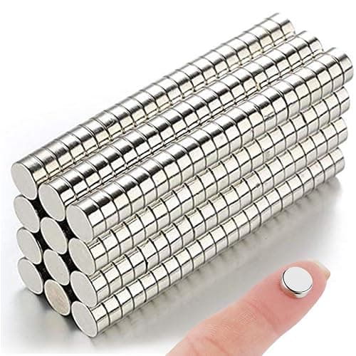 DIYMAG 8x3mm Small Refrigerator Magnets, 100Pcs Tiny Round Magnets for Crafts, Premium Brushed Nickel Fridge, Office Come with Storage Case - Image 1