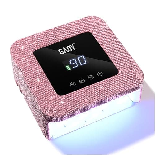 GAOY Cordless UV LED Nail Lamp for Gel Nails, Rechargeable UV Light, Professional Nail Dryer with 4 Timers, Automatic Sensor and Sensitive Mode for Fast Curing, Pink Diamond - Image 1