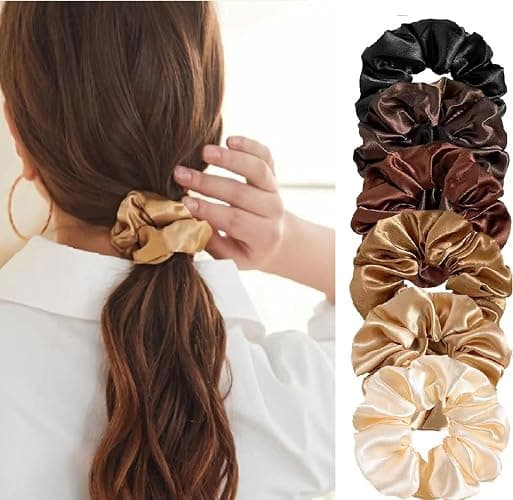 24 Pcs Hair Ties Scrunchies for Women Big Satin Scrunchie for Girls Seamless Elastic Hair Bands Soft Small Hair Tie for Thick Thin Hair Ponytail Holders Accessories thumbnail 2