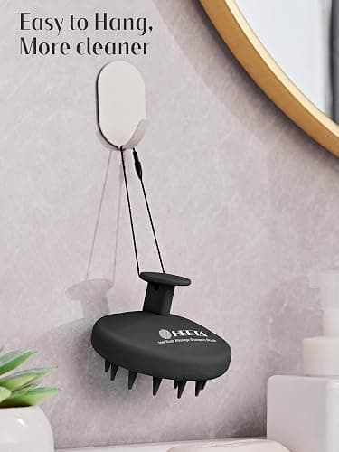 HEETA Scalp Massager Hair Growth, Scalp Scrubber with Soft Bristles, Integrated Silicone Design, Exfoliator for Dandruff Removal & Relaxation, Shampoo Brush Fit Wet Dry Hair Use, Black thumbnail 8
