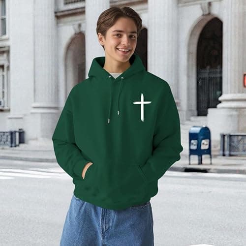 KEEVICI Christian Graphic Hoodies For Teen Boys Jesus Hoodie Faith God Sweatshirt Bible Verse Pullover Religious Tops thumbnail 2