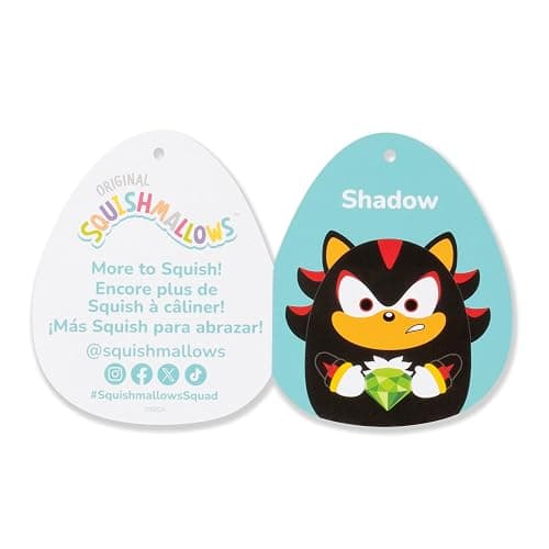 Squishmallows Original 14in “Sonic The Hedgehog” Shadow Holding Green Emerald Plush (Large) thumbnail 7