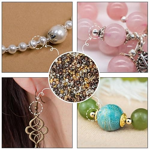 600 Pièces Perles A Ecraser Pour Bijoux,Perle à écraser,Perles à Écraser Rond,PPerles à Sertir Lisse Rondes Perle,Pour DIY La Fabrication De Bijoux,8 Couleurs (1.5mm/2mm/2.5mm) thumbnail 6