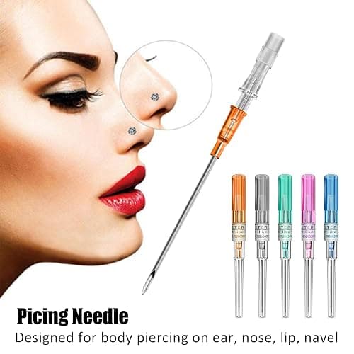 Catheter Piercing Needles Mixed 50Pcs Mixed Sizes 14/16/18/20/22 Gauge Piercing Needles Professional Hollow IV Catheter Needles for Ear Nose Lip Tongue Belly thumbnail 2
