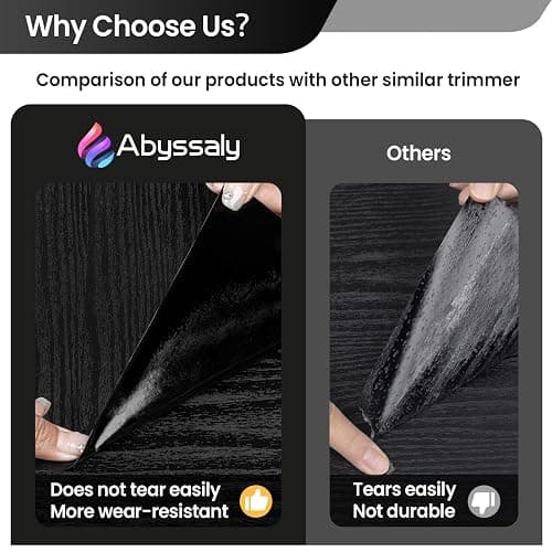 Abyssaly Black Wood Peel and Stick Wallpaper Decorative Self-Adhesive Contact Paper Film for Furniture Real Wood Contact Paper for Cabinets and Drawers Easy to Clean17.71" X 78.7" thumbnail 4