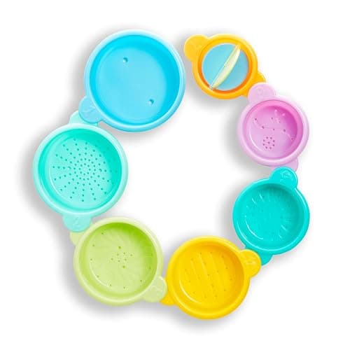 Munchkin Connect-A-Cup Bath Toy, Stacking and Straining Cups for Baby and Toddler thumbnail 4