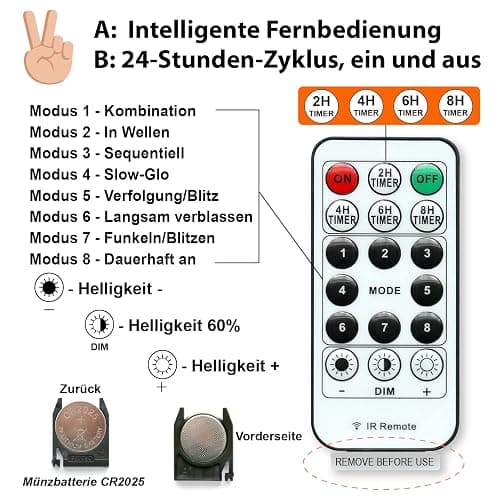 HXWEIYE 300LED Lichtervorhang Warmweiß, 3mx3m Lichterkettenvorhang USB 8 Modi LED Lichterkette mit 12 Haken Fernbedienung Timer verstellbare Helligkeit für Weihnachten Party Innen und außen Deko thumbnail 6
