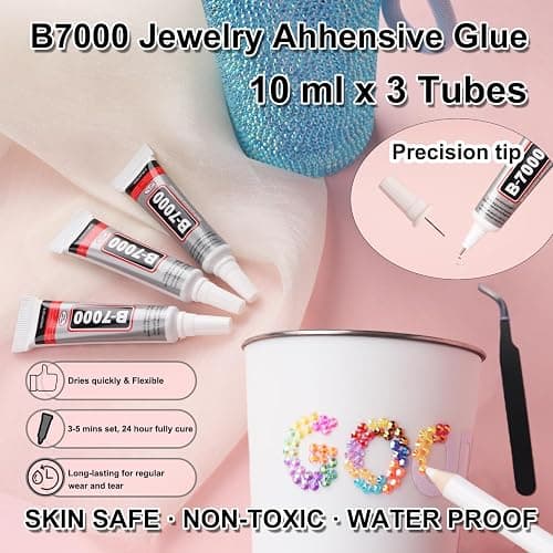 2 Boxes Rhinestones for Bedazzling Kits, Multicolor 3mm & Silver Clear 2/3/4/5/6mm Resin Flatback Gems for Diamond Art, Bedazzler Kit with 3Pcs 10ml B7000 Jewelry Glue for DIY Crafting Crafts Decor thumbnail 5