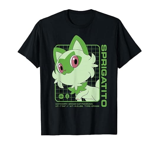 Pokémon - Sprigatito Stats T-Shirt - Image 1