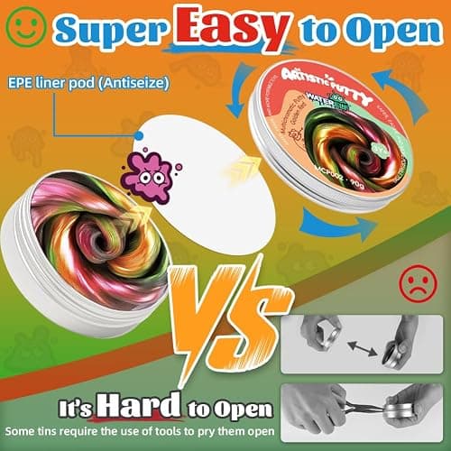 WATERELF Play Fidget Galaxy Putty Slime for Kids, Artistic Therapy Putty for Boys Girls Adults, Therapy Sensory Toys Stress Relief Non-Sticky, Thanksgiving Day Gifts - 3.11 Inch 3.2 Oz - Golden/Red thumbnail 3