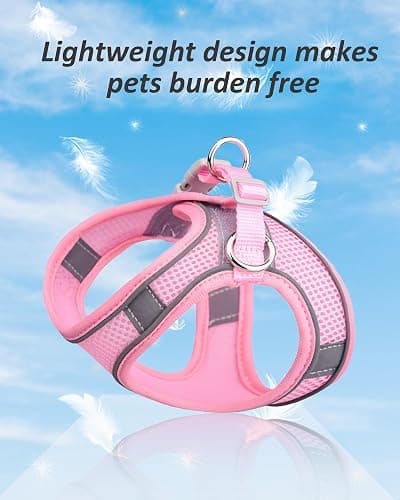 Solmoony Dog Harness for Small Medium Dogs No Pull, Puppy Harness and Leash Set, Puppy Harness for Small Dogs, Step in Harness for Small Dogs, Small Dog Harness, mesh Dog Harness. (Pink, XS) thumbnail 3