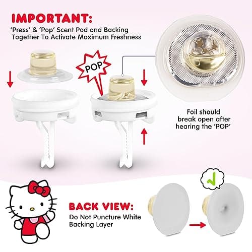 Sanrio Hello Kitty Car Air Freshener for Cars Trucks SUVs, Hello Kitty and Friends Cute Car Accessories for Women Car Decor Hello Kitty Car Accessories, Replaceable Scent Pods - Tropical Fruit Scent thumbnail 6