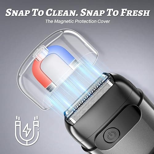Electric Foil Shaver for Men :3D Floating Blades, LED Display, USB-C Fast Charge, IPX8 Waterproof - Perfect for Travel & Smooth Shaving at Home Gray thumbnail 4